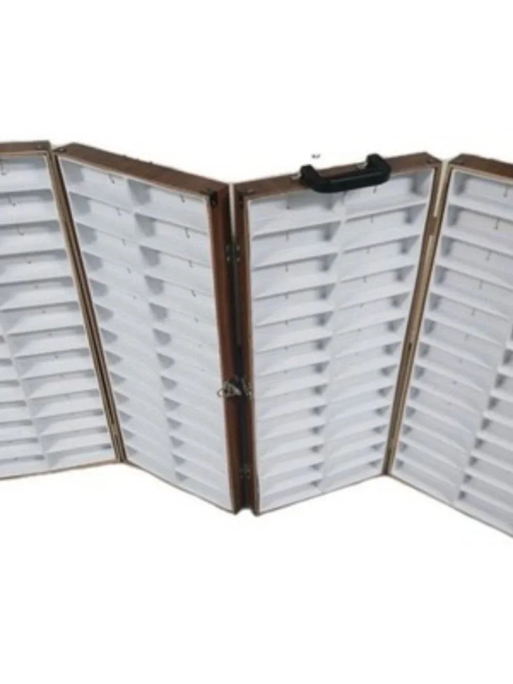 Vintage Folding Optical Sales Rep Display Case 144 Slot Eyeglass Sunglasses Wood